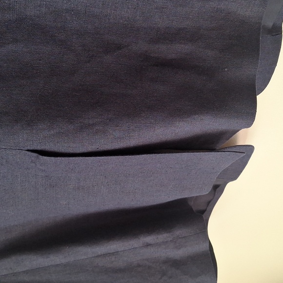 LL Bean Linen Blazer Navy Blue 16 Petite Classic 3 Button Style w/ Pockets 🌟 - Picture 3 of 5